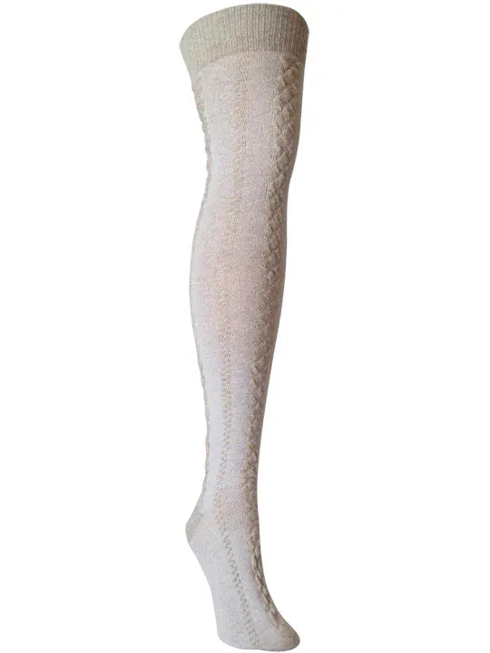 Eco friendly Over the Knee Socks - cable Knit
