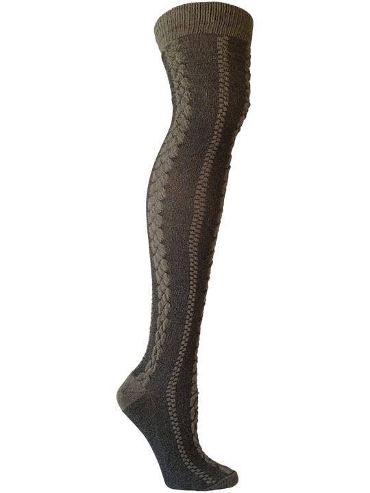 Eco friendly Over the Knee Socks - cable Knit