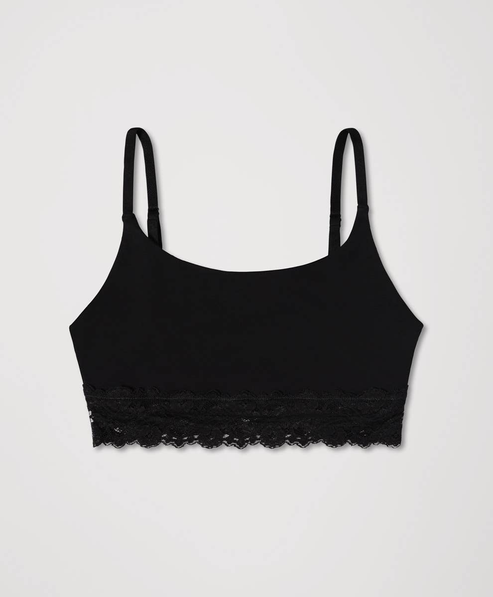Women's Lace Modern Scoop Bralette: Black / X-Large - Natural Clothing Company
