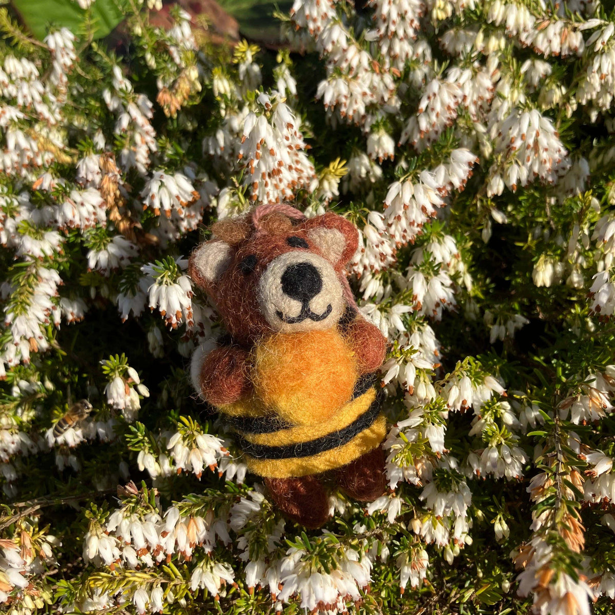Handmade Felt Decoration - Howie Honey Bee Bear