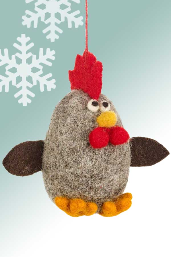 Felt So Good White Felt Decoration - Chicken or Egg