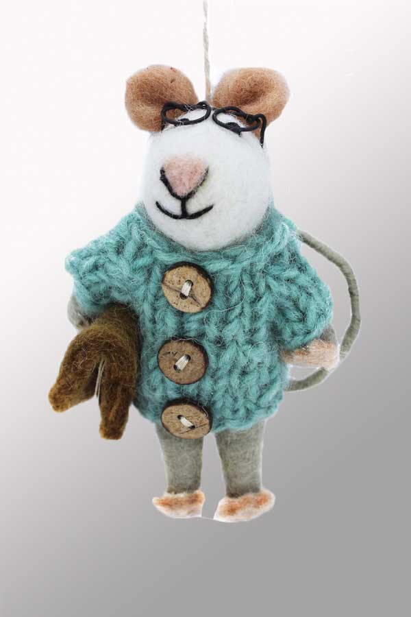 Felt So Good Handmade Felted Friendly Mice Decoration