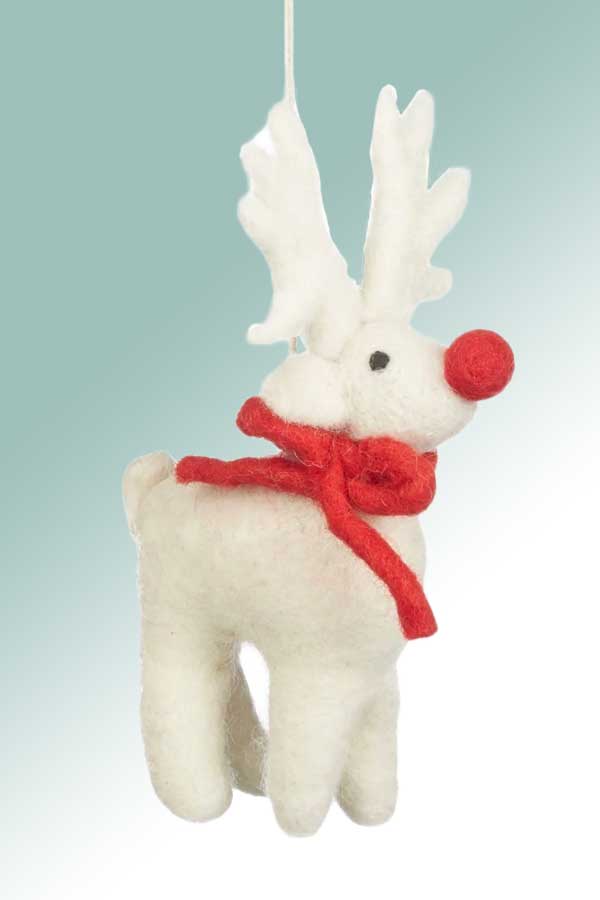 Felt So Good Reindeer White Felt Decoration - I Love You, Deer