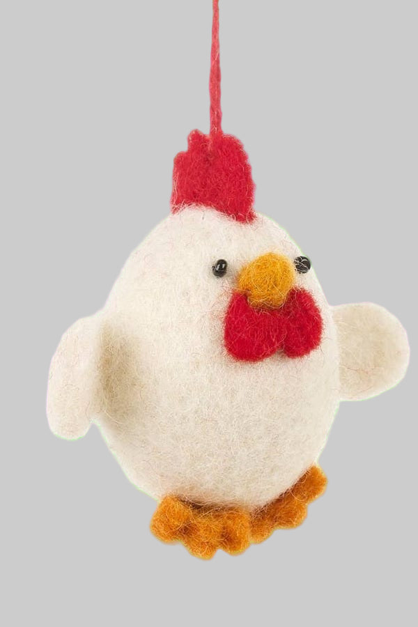 Felt So Good White Felt Decoration - Chicken or Egg
