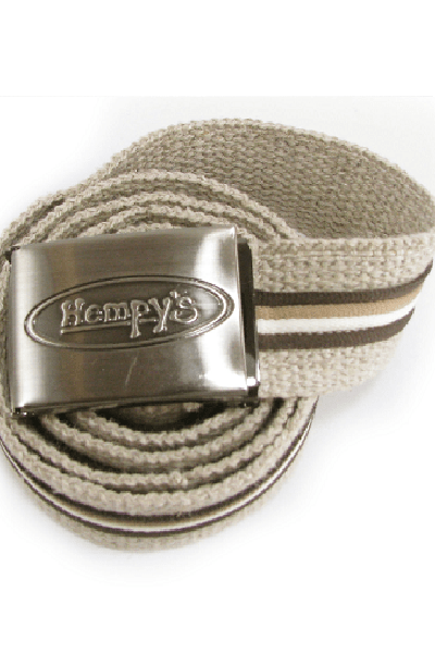 Hempy&#39;s Men&#39;s Accessory Beige Brown Stripe Banzai Hemp Belts