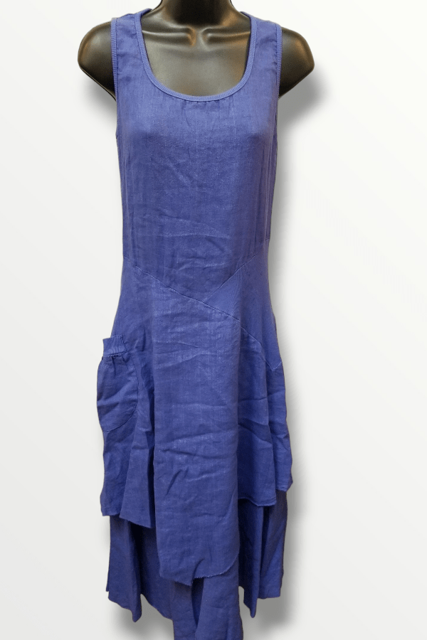 Inizio Women&#39;s Dress Italian Linen Dress by Inizio - Flutter (solid colors)