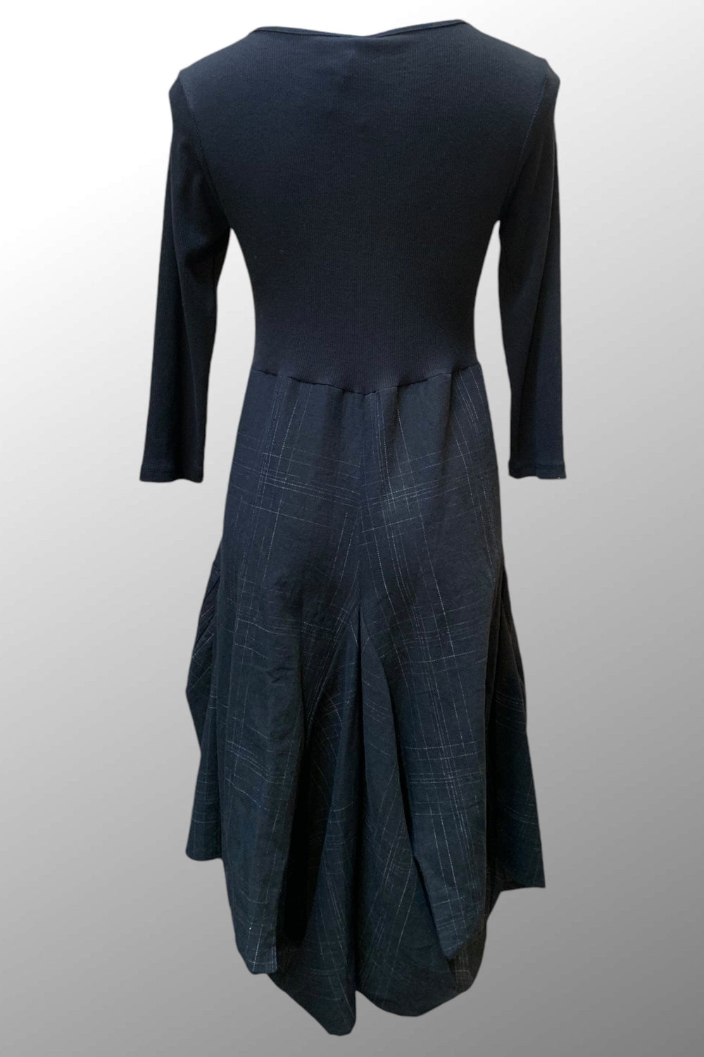 Inizio Women's Dress Italian Dress by Inizio - Magic 3/4 Sleeves Black Grid