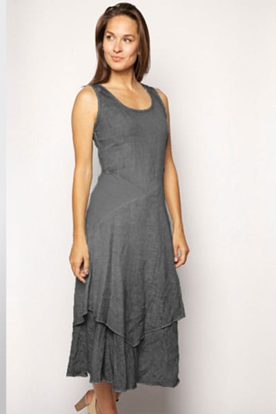 Inizio Women&#39;s Dress Meteorite Grey / M (fits like S/M) Italian Linen Dress by Inizio-Flutter