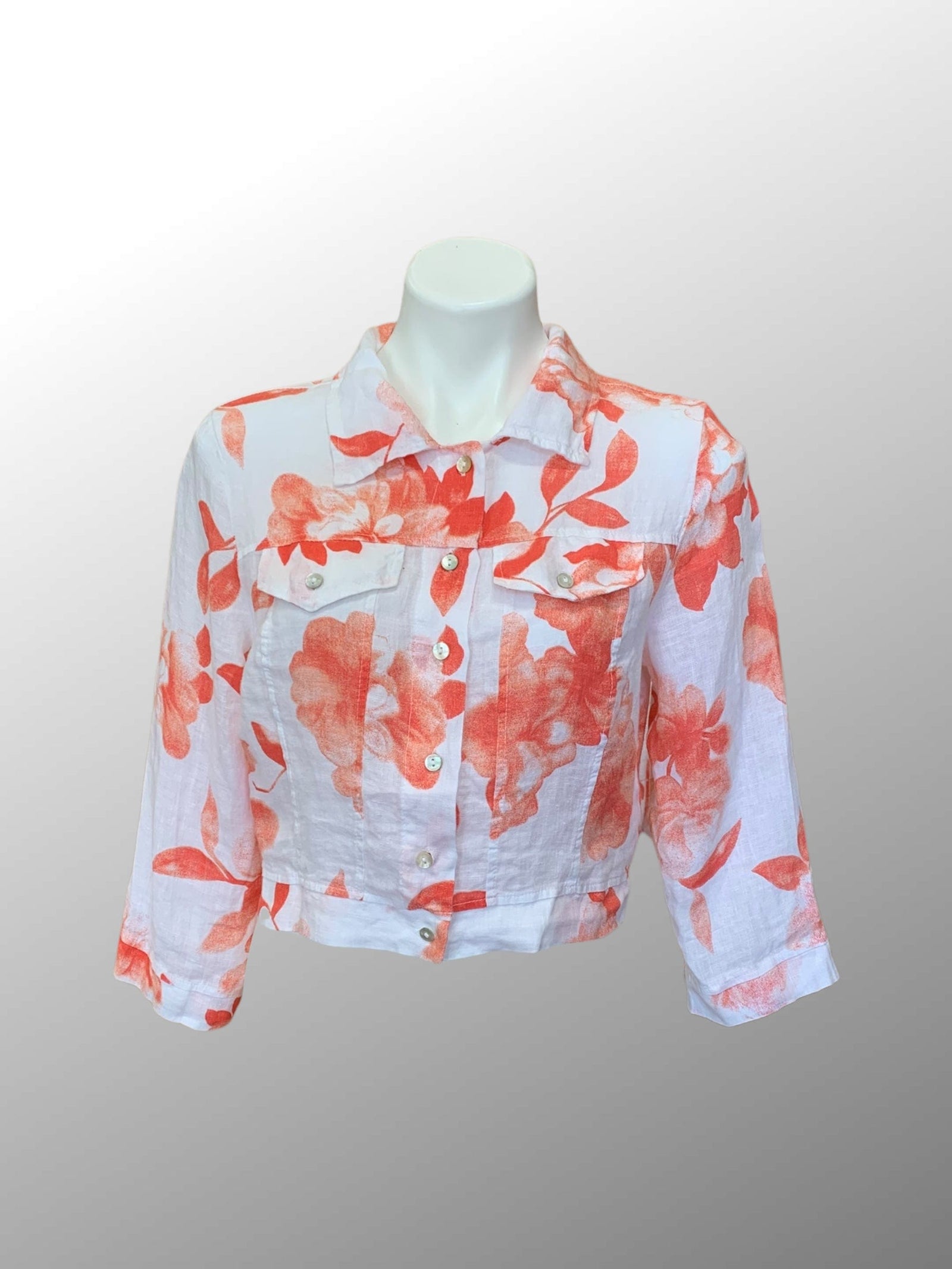 Inizio Women's Jacket Coral / S Light Linen Jacket from Inizio - Flowers