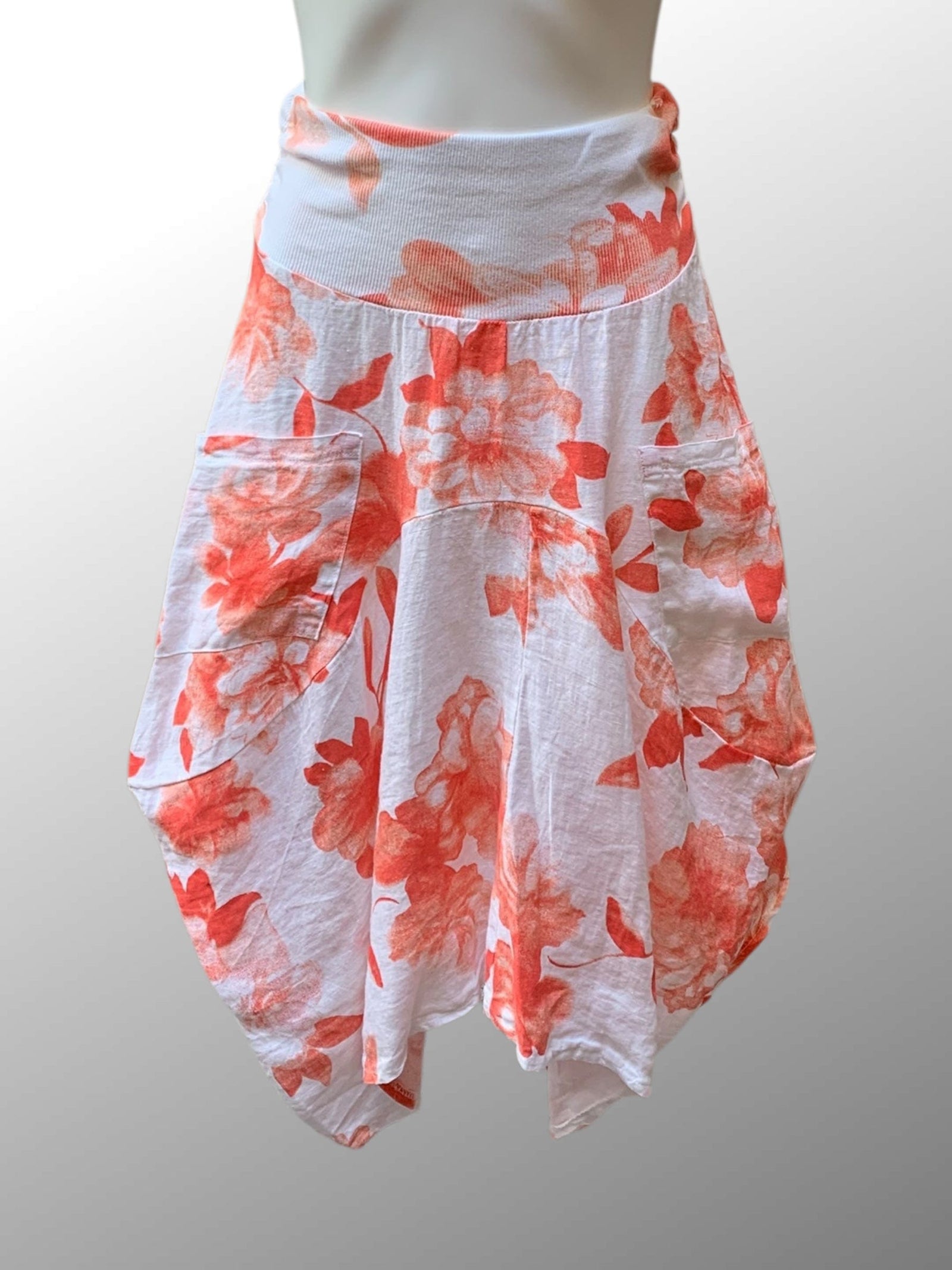 Inizio Women's Skirt Coral / S Linen Magic Skirt from Inizio - Flowers