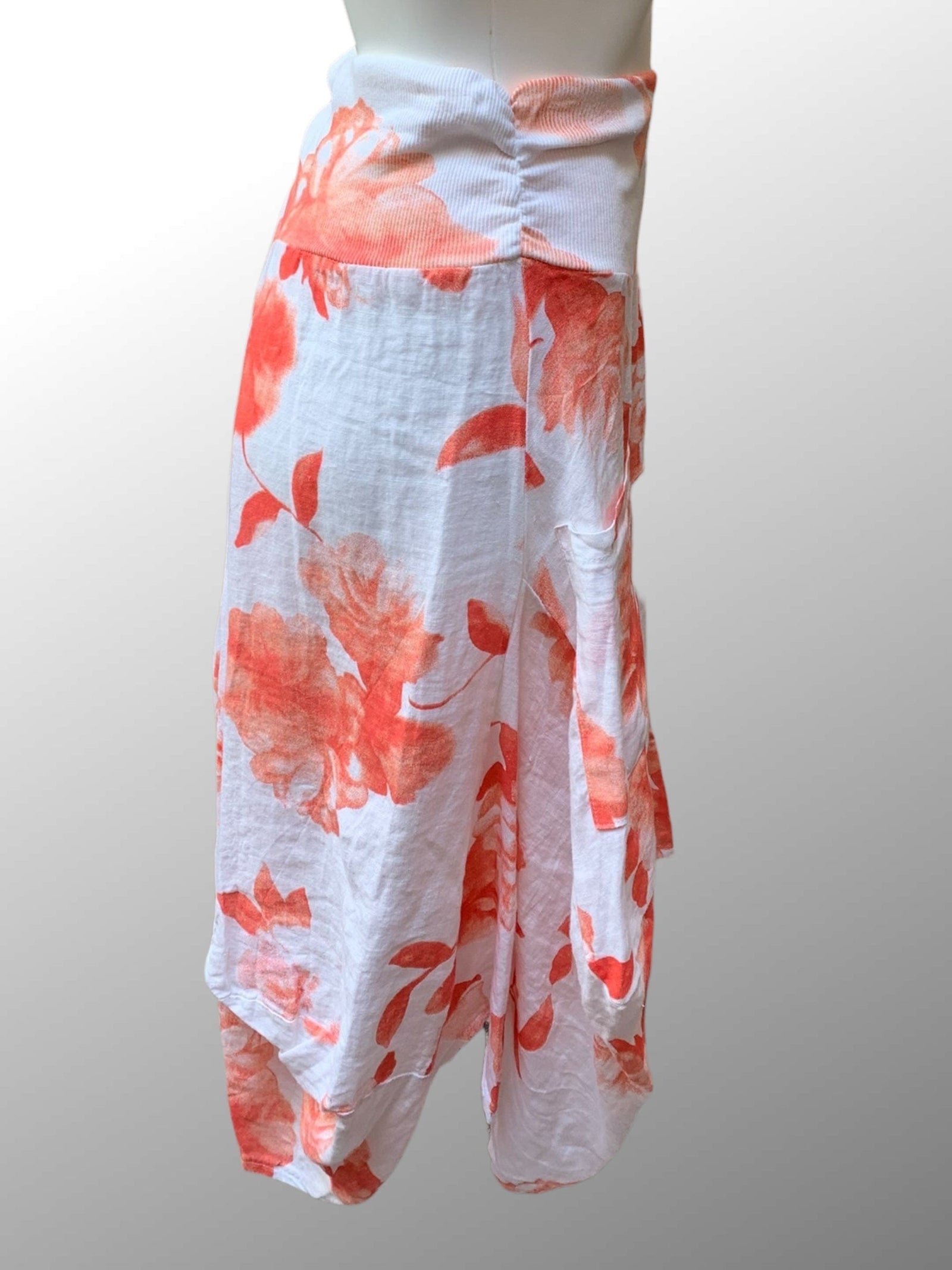 Inizio Women's Skirt Coral / S Linen Magic Skirt from Inizio - Flowers