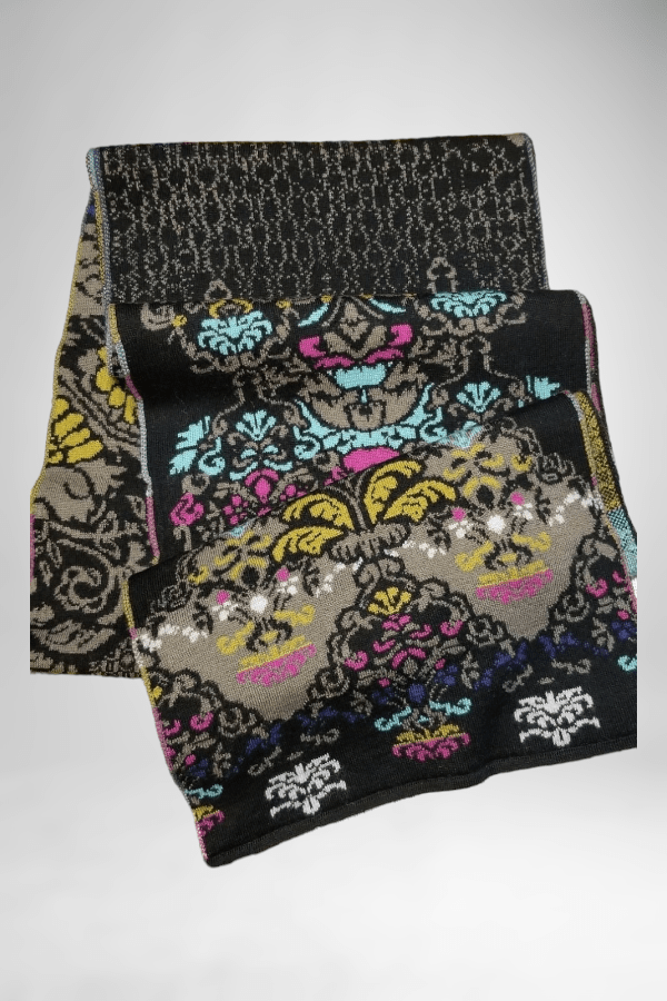 Ivko Women&#39;s Scarf Black Wool Scarf from Ivko - Floral