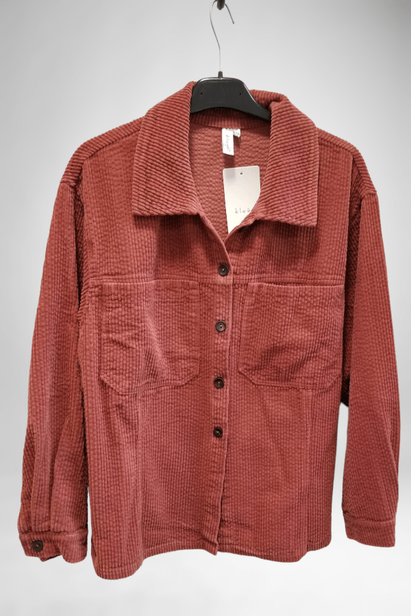 Kleen Women&#39;s Jacket Marsala / XS Corduroy Buttoned Jacket - cotton