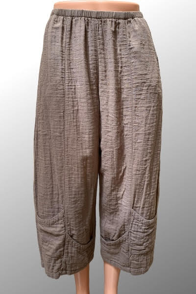 Kleen Women&#39;s Pants Land Brown / XS Wide Cropped Cotton Pants