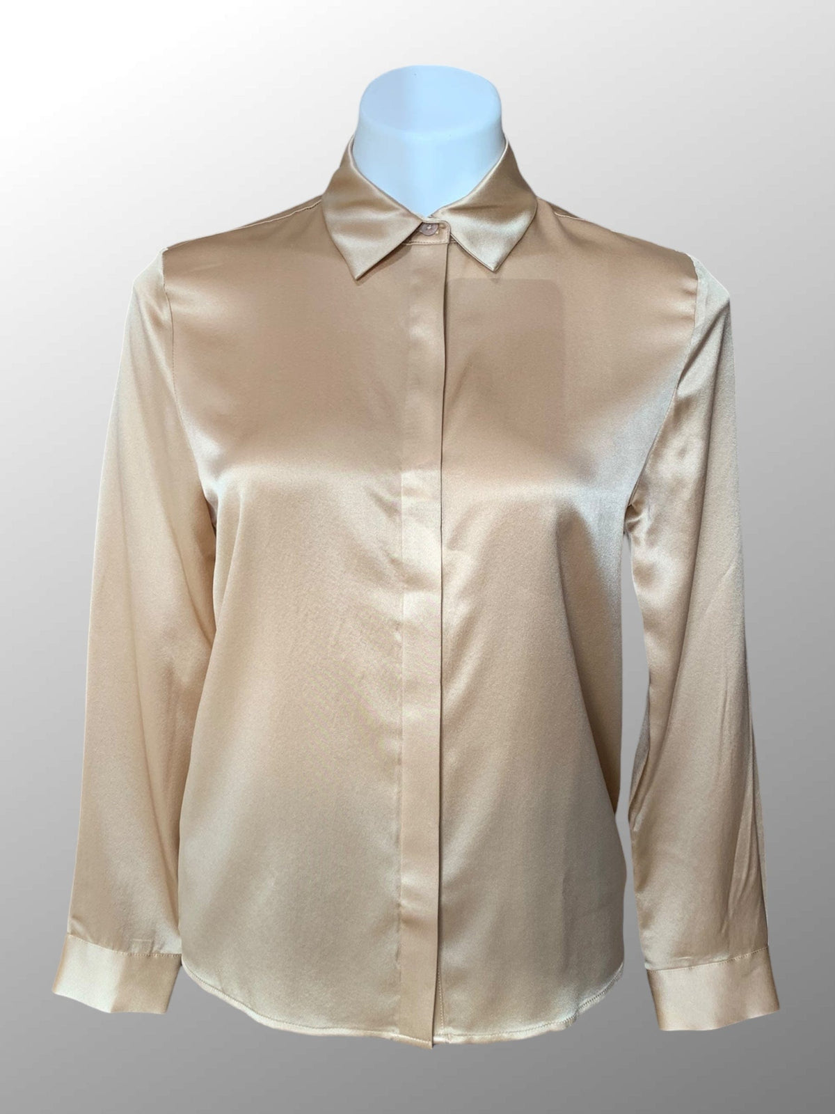 Lily Silk Women&#39;s Long Sleeve Top Camel / S Silk Long Sleeve Shirt