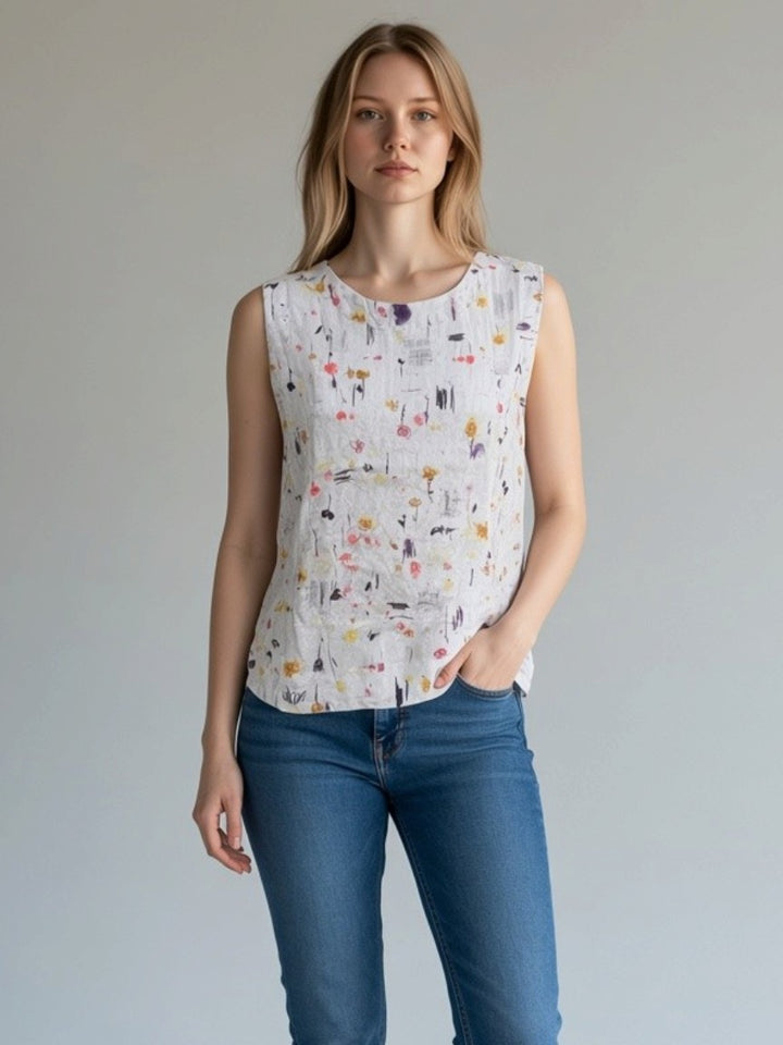 Sleeveless Floral Top
