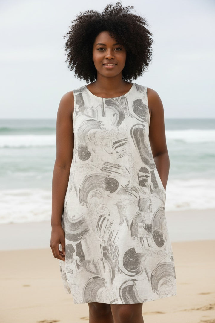 Italian Linen Dress - Sleeveless Classic - Natural Clothing Company