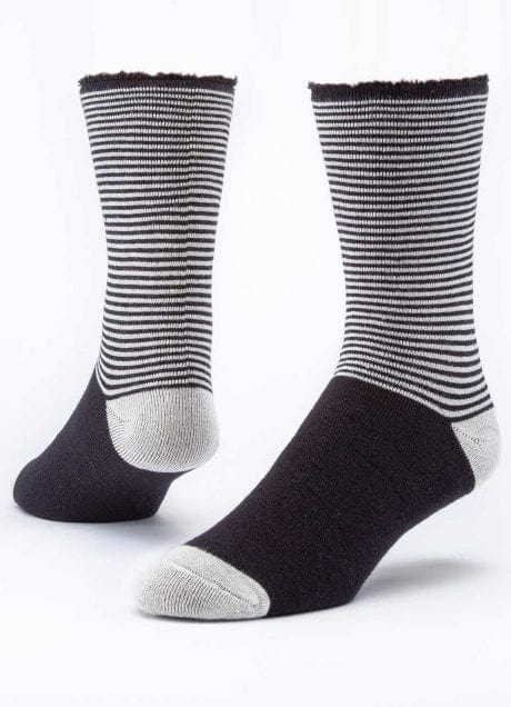 Maggie&#39;s Women&#39;s Socks Black Stripes / M (9-11) Recovery Organic Cotton Socks - Tall