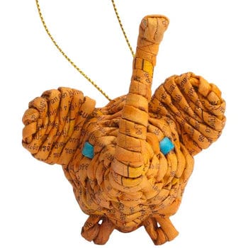 Marquet Gift Elephant / Orange Recycled Paper Ornament - Pig, Elephant