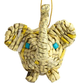 Marquet Gift Yellow / Elephant Recycled Paper Ornament - Pig, Elephant