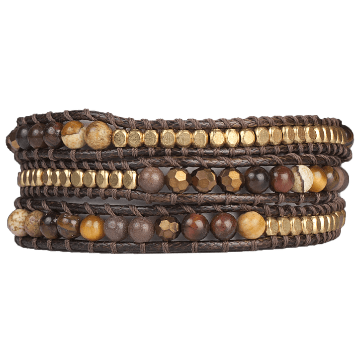 Marquet Jewelry Brown Beaded Wrap Bracelet - Minna