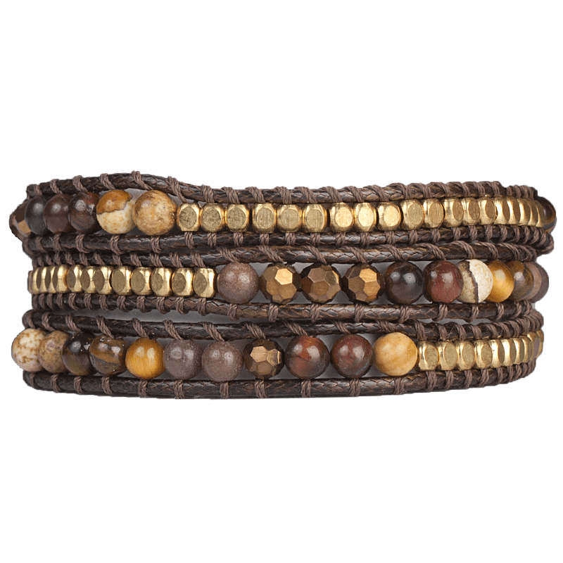 Marquet Jewelry Brown Beaded Wrap Bracelet - Minna