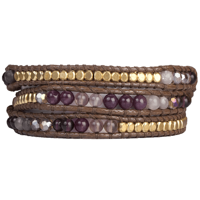 Marquet Jewelry Purple Beaded Wrap Bracelet - Minna