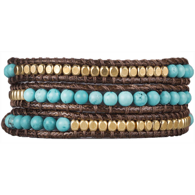 Marquet Jewelry Turquoise Beaded Wrap Bracelet - Minna