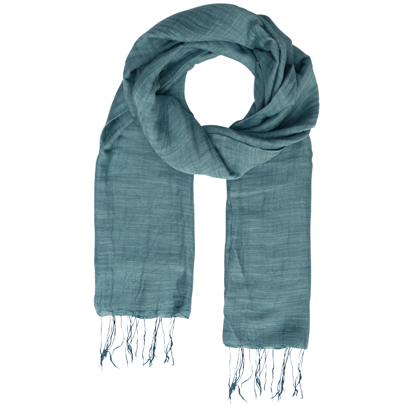 Marquet Scarf Blue Silk and Cotton Shawl