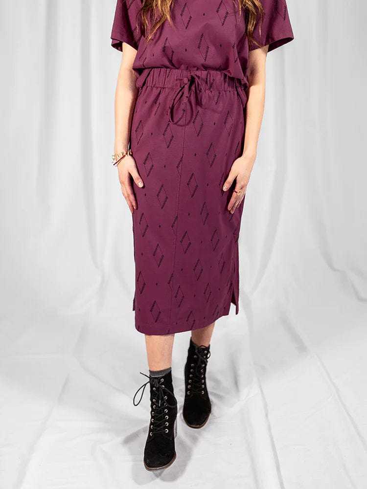 Mata Traders Women&#39;s Skirt purple diamond vine / S Organic Cotton Skirt - Isla