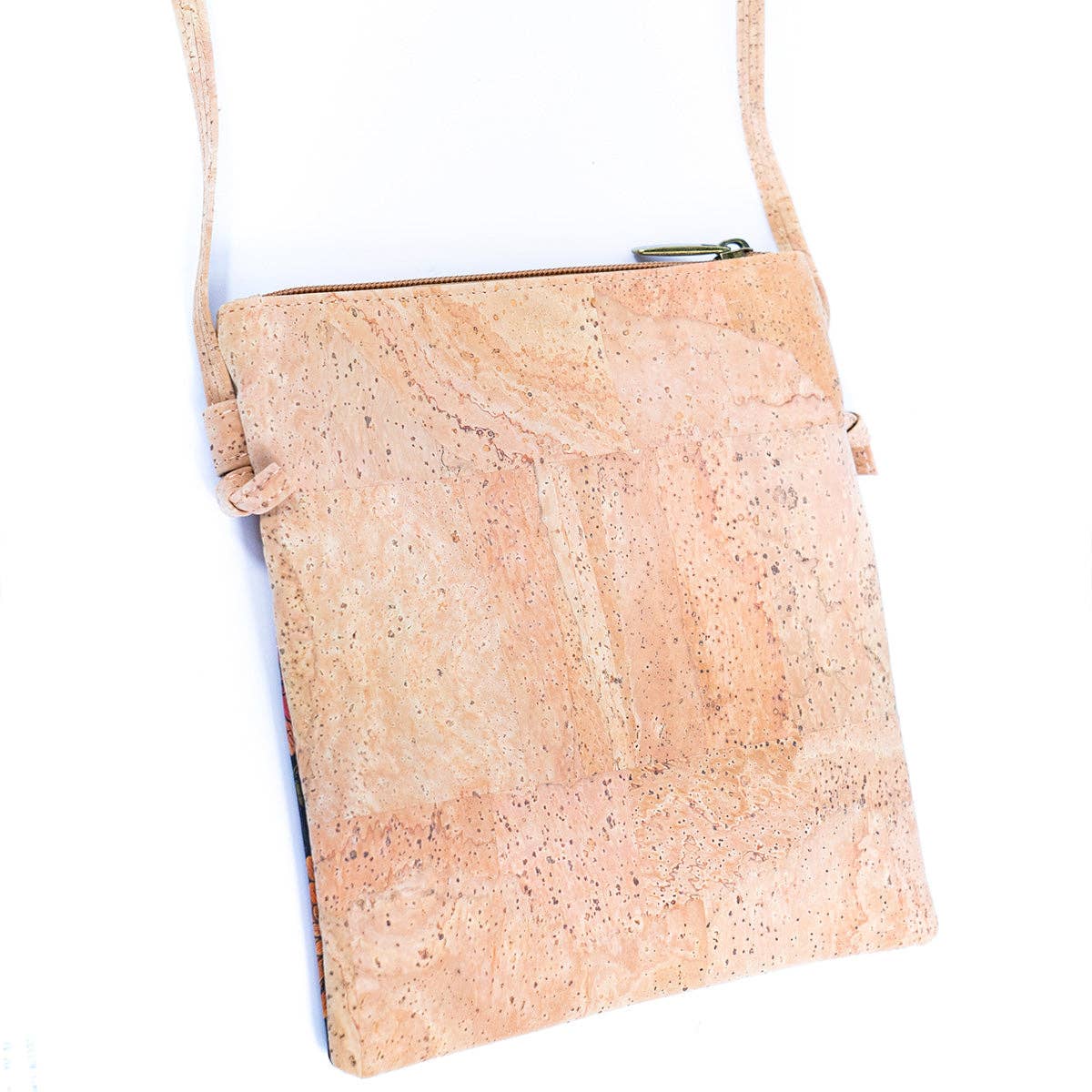 Meninas Bonitas Cork Cork Women&#39;s Double Zip Flower print Crossbody Bag BAG-2266DEFGH: D