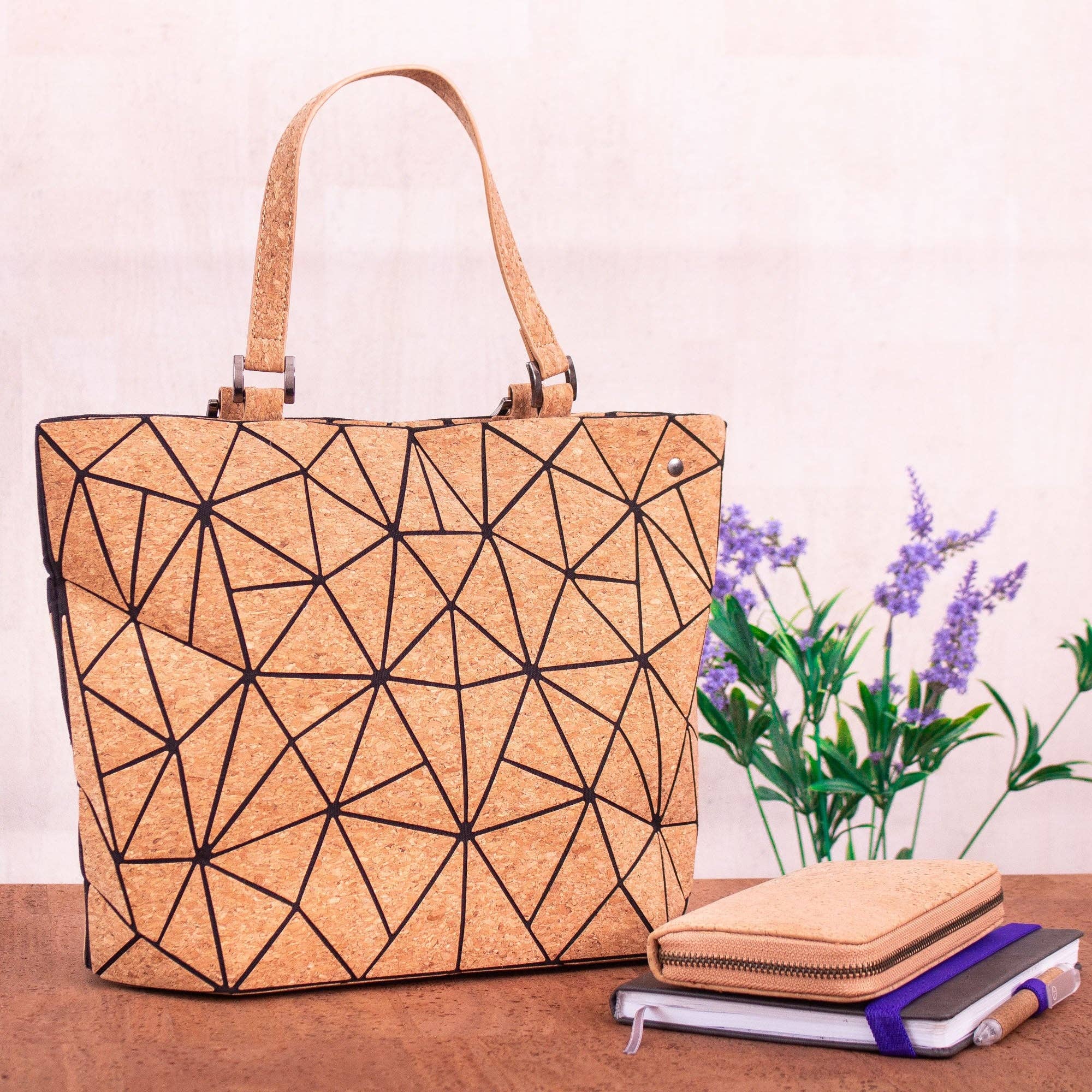 Meninas Bonitas Cork Cross-road, Geometric Cork Handbag for Women BAG-2207