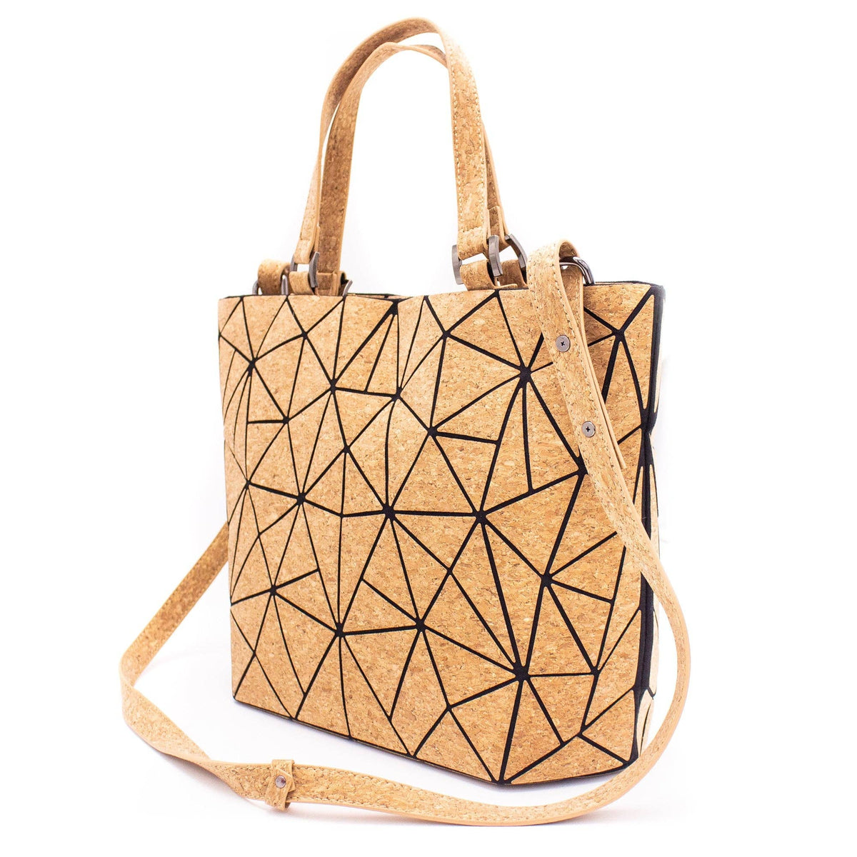 Meninas Bonitas Cork Cross-road, Geometric Cork Handbag for Women BAG-2207