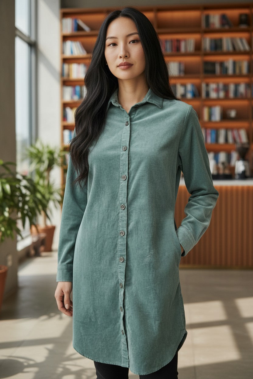 Mini Corduroy Shirt Dress