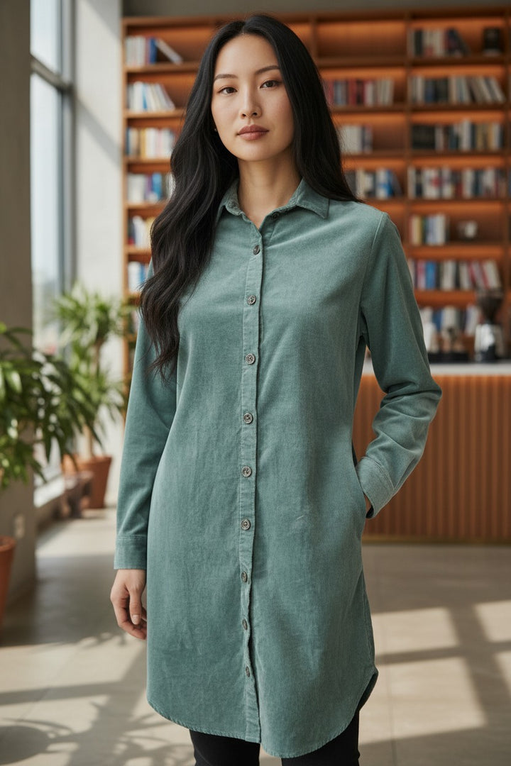 Mini Corduroy Shirt Dress