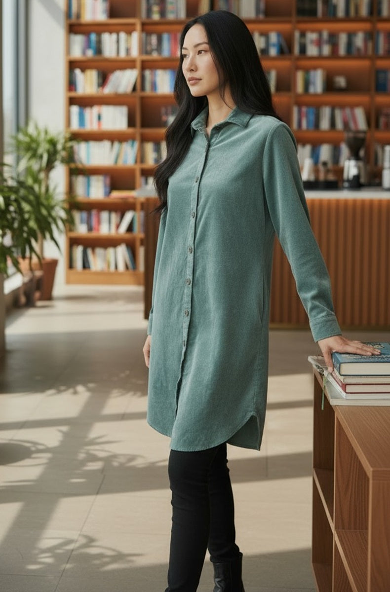 Mini Corduroy Shirt Dress