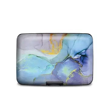 Monarque Blue Marble Armored Wallet RFID protection hard shell