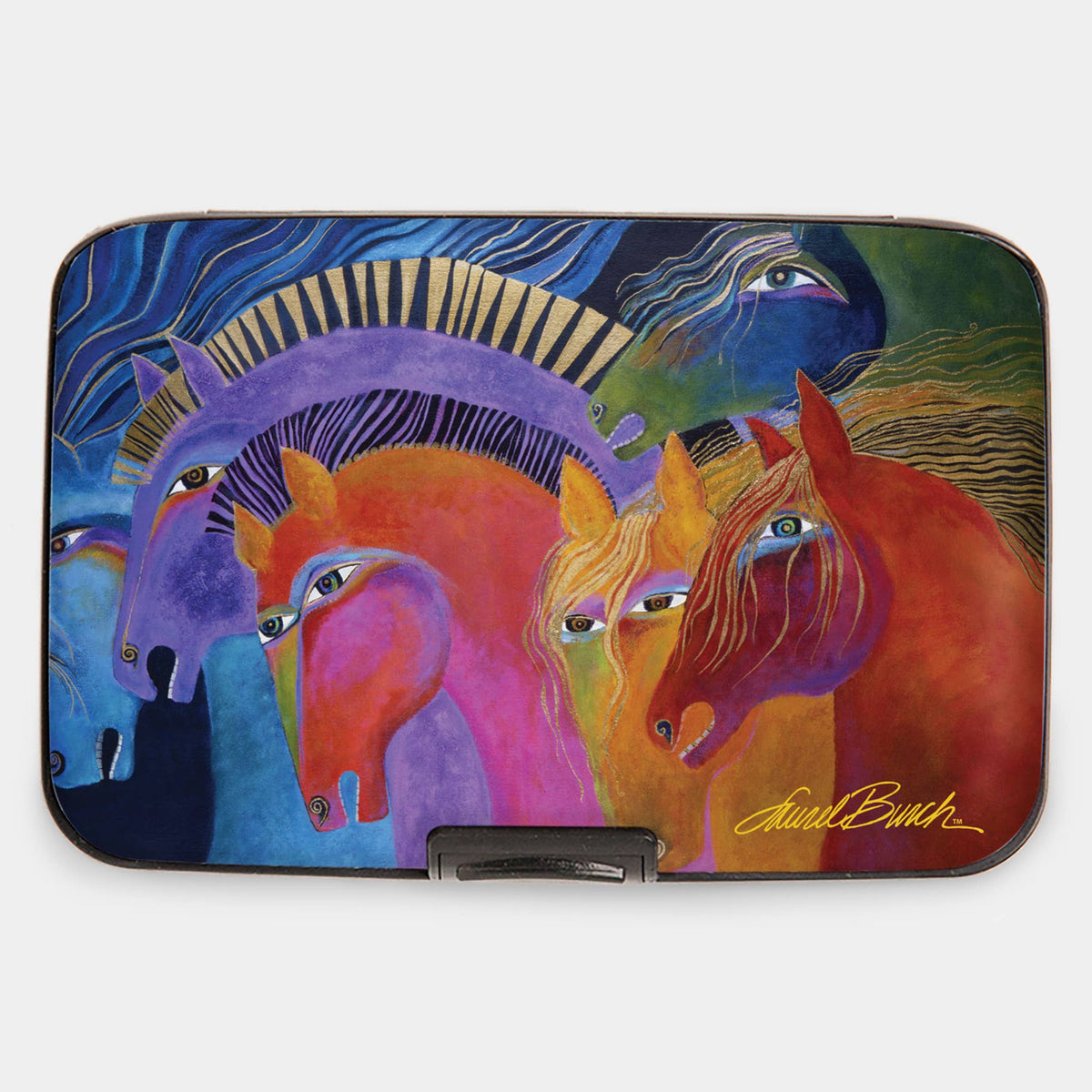 Monarque Burch Horses Armored Wallet RFID protection hard shell