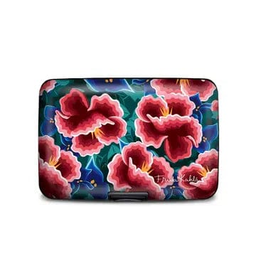 Monarque Frida Kahlo Hibiscus Armored Wallet RFID protection hard shell