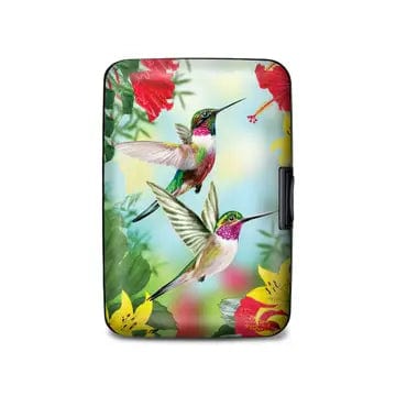 Monarque Hummingbirds Armored Wallet RFID protection hard shell