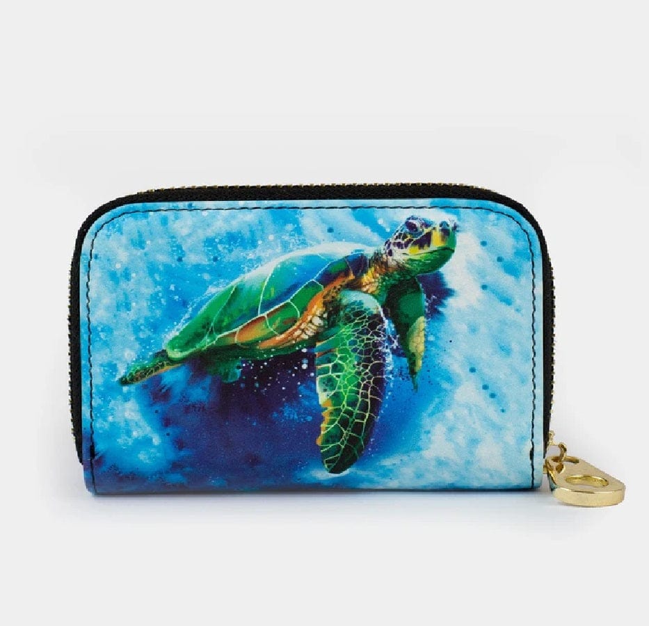 Monarque Sea Turtle RFID Protection Zippered Wallet