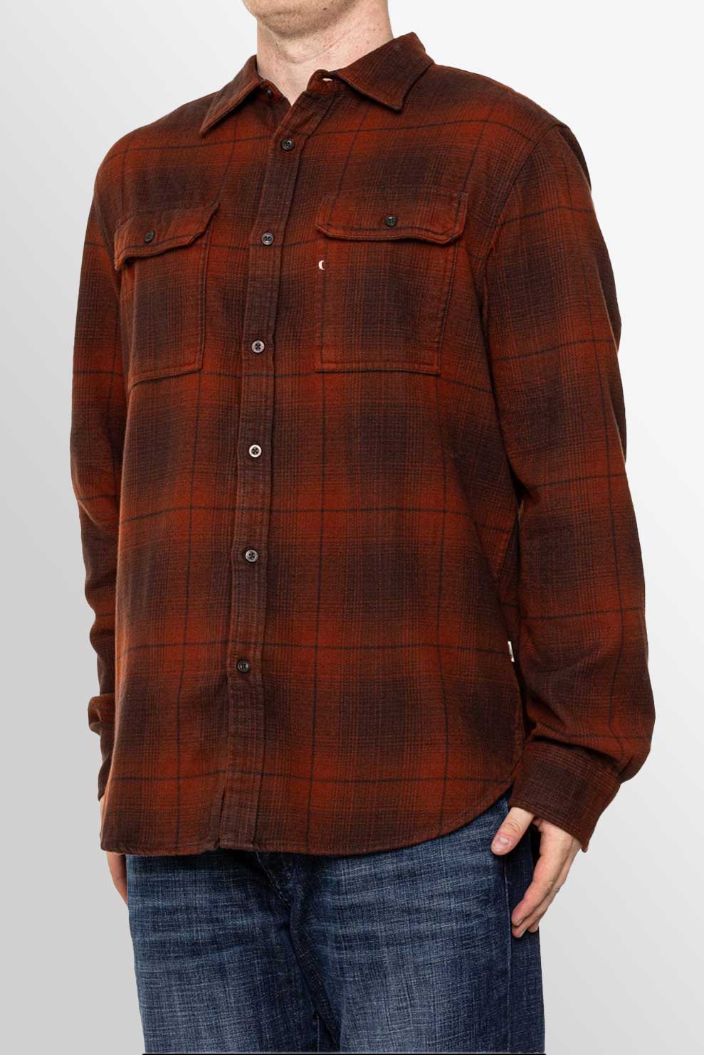 Natural Clothing Company Men&#39;s Long Sleeve Shirt Coal Brown / M Men&#39;s Heavy Flannel Shirt