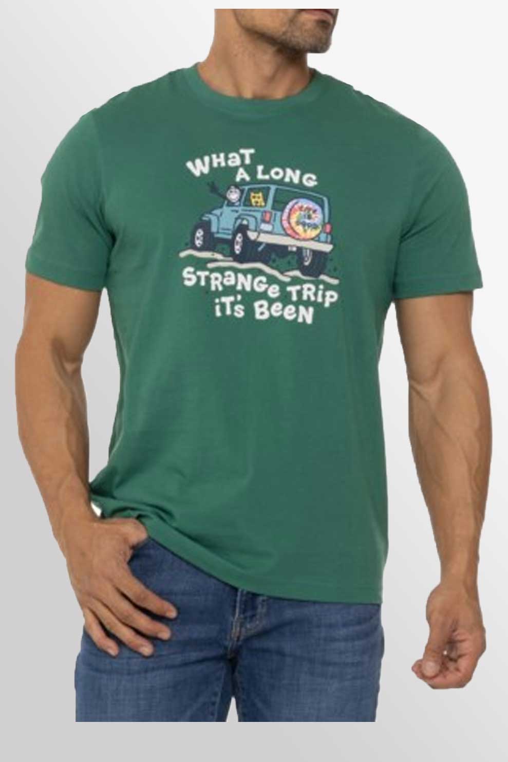 Natural Clothing Company Men&#39;s Short Sleeve Top Green / L Men&#39;s Cotton T-shirt Life Is Good