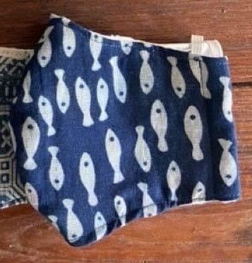 Nusantara face mask Indigo fish / one size Cotton Indigo Face Masks