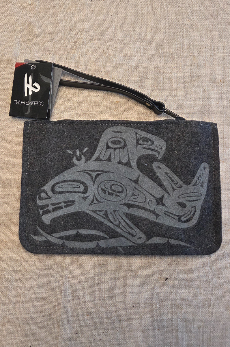 Orca Felt Wool Bag Wristlet (small) by Corrine Hunt - Natural Clothing Company