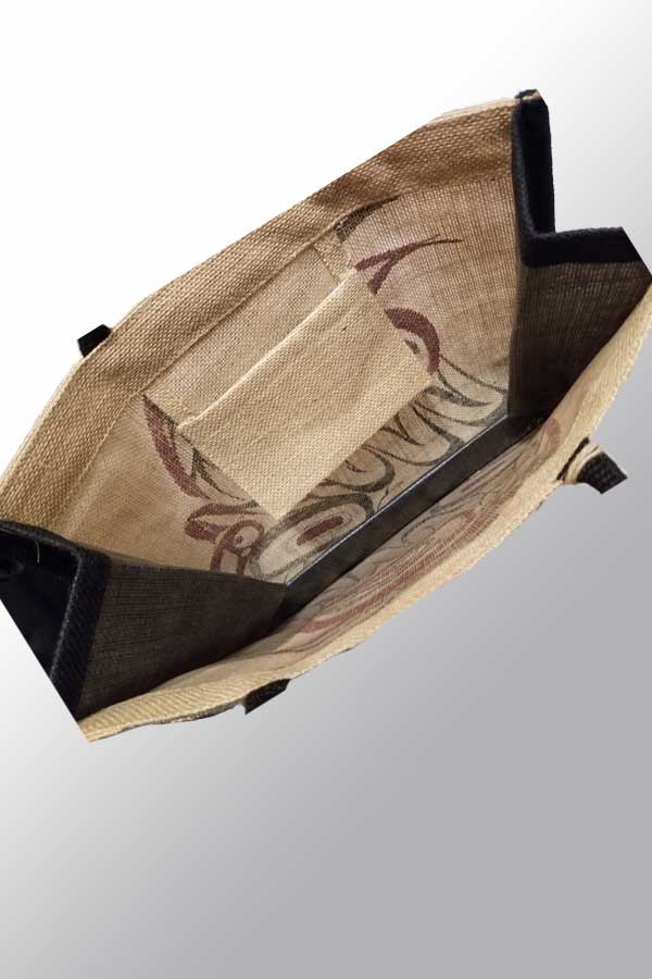Panabo bag Raven Jute Shopping Bag - artwork by Karen Francis