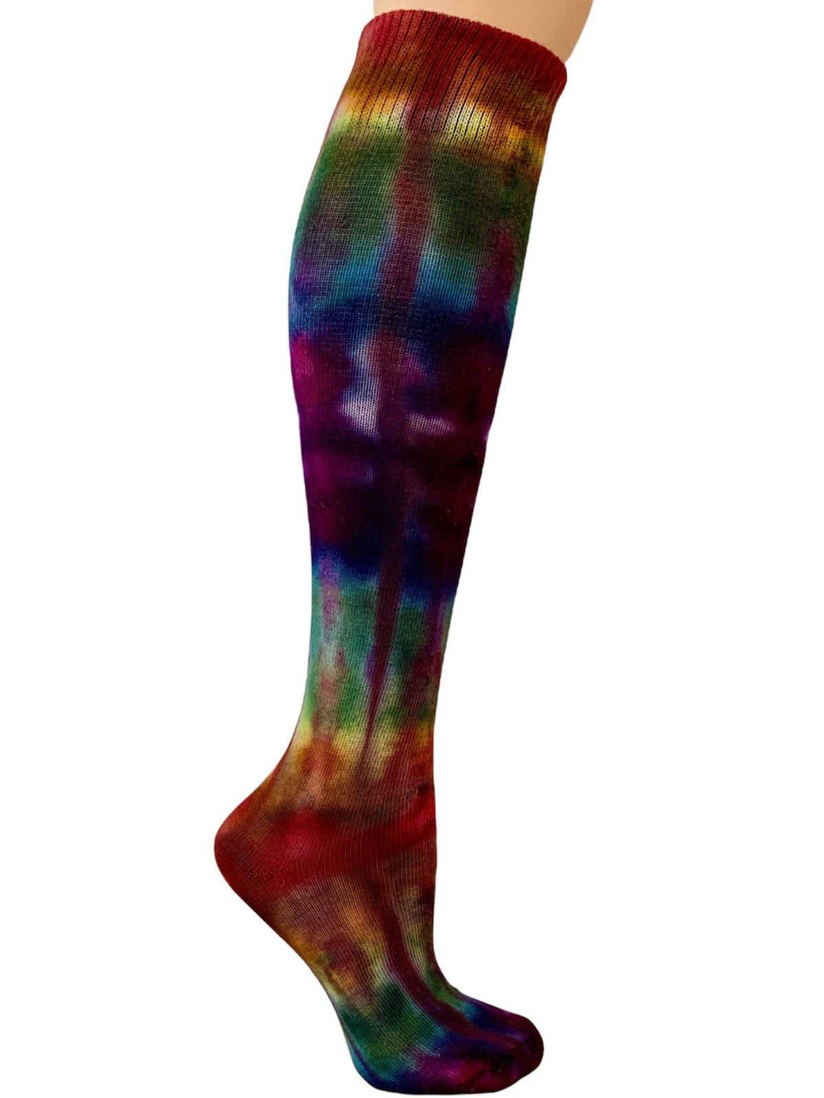 RocknSocks Rainbow Tie Dye Organic Cotton Women's Knee-High Socks