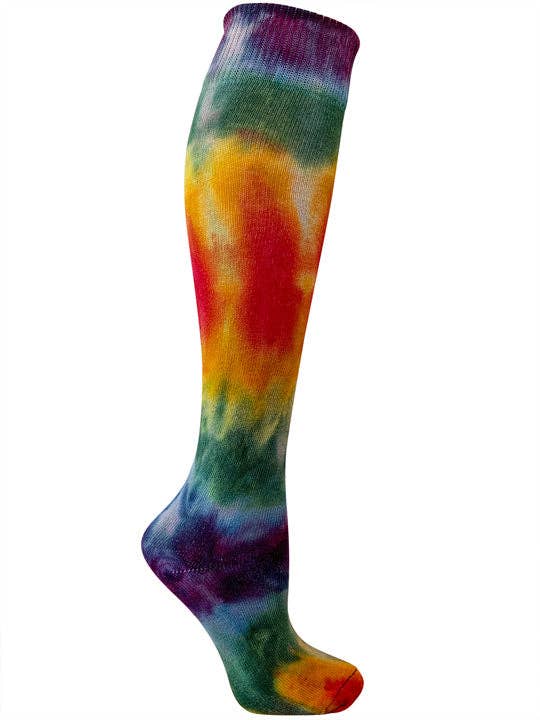 RocknSocks Rainbow Tie Dye Organic Cotton Women's Knee-High Socks