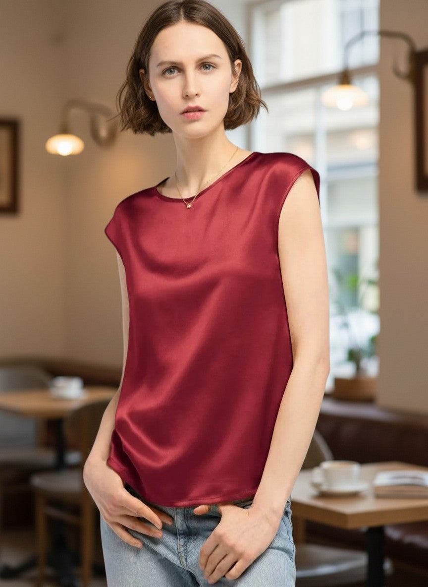 Silk Short Sleeve Blouse