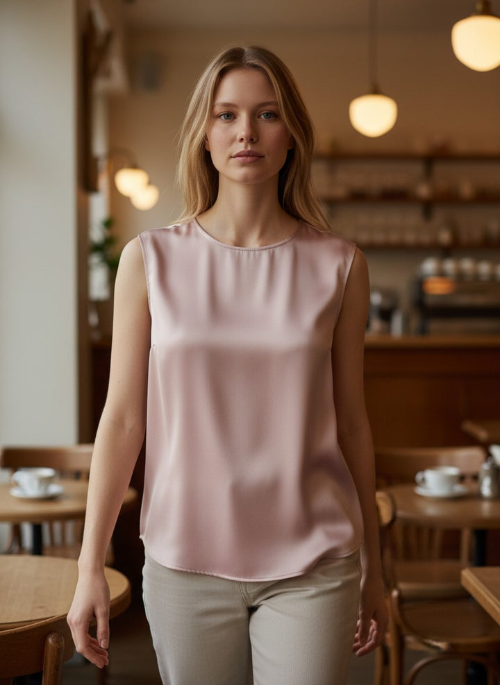 Silk Short Sleeve Blouse